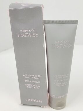 Mary Kay Night Cream Tube - Gray with Pink Accents